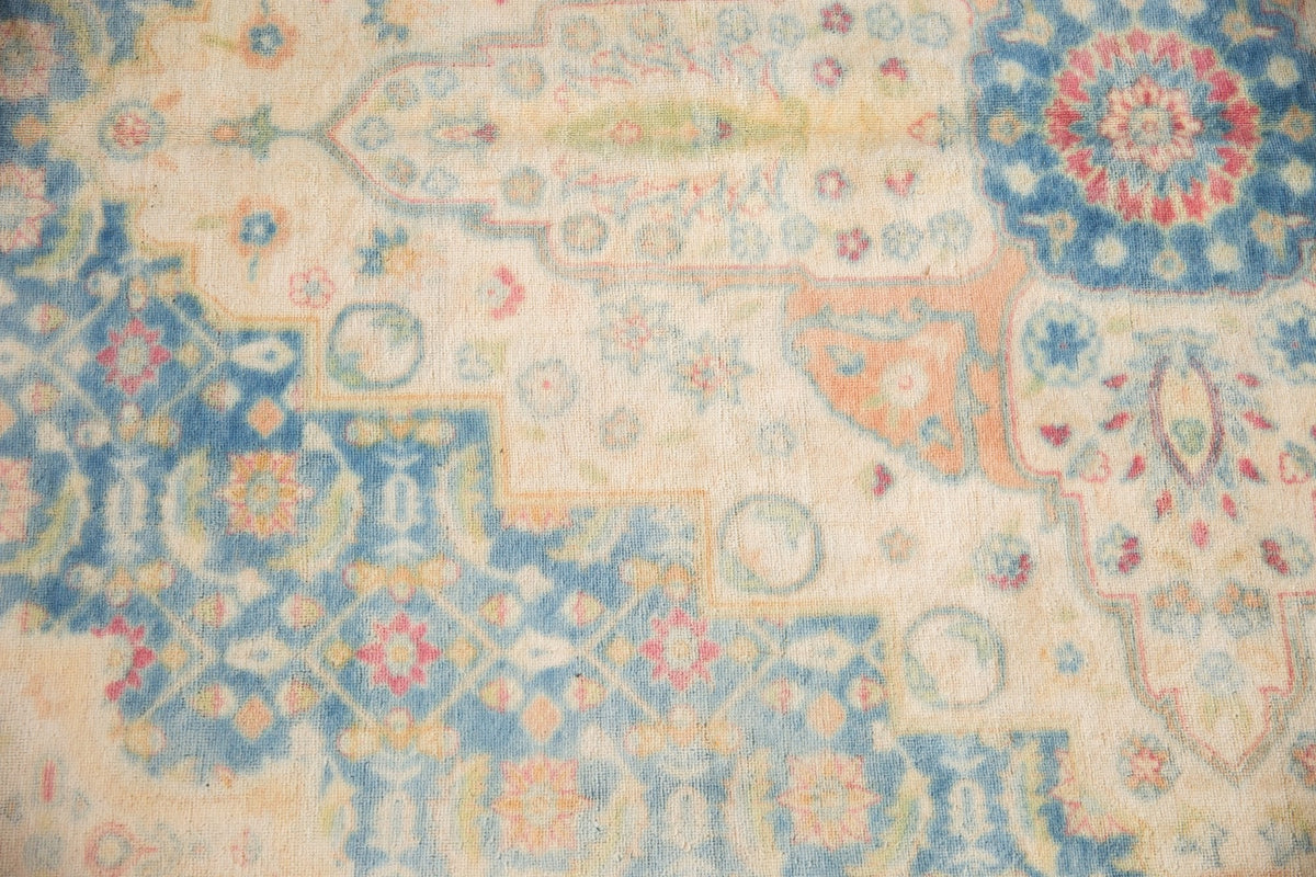 10x14 Vintage Distressed Bulgarian Herati Design Carpet