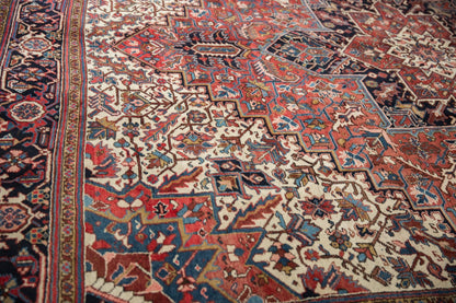 11.5x12.5 Vintage Heriz Square Carpet
