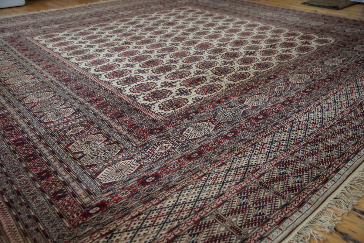 12.5x12.5 Vintage Fine Pakistani Bokhara Design Square Carpet