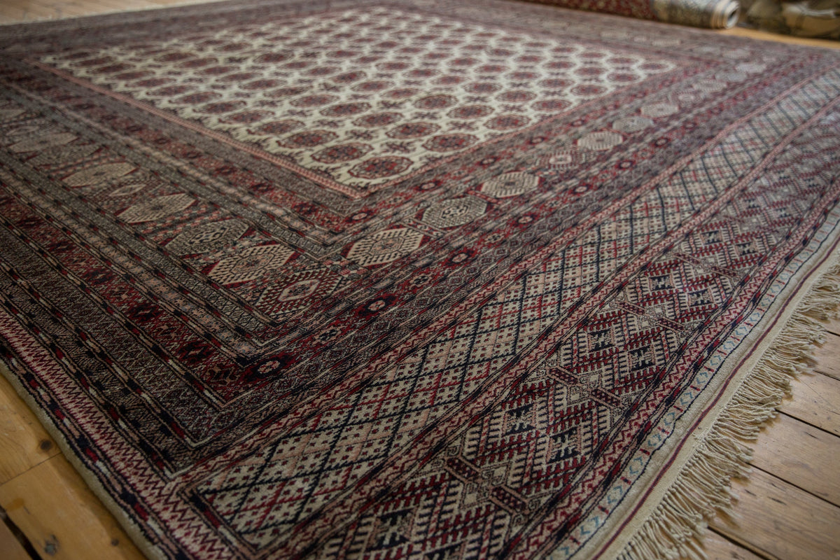 12.5x12.5 Vintage Fine Pakistani Bokhara Design Square Carpet