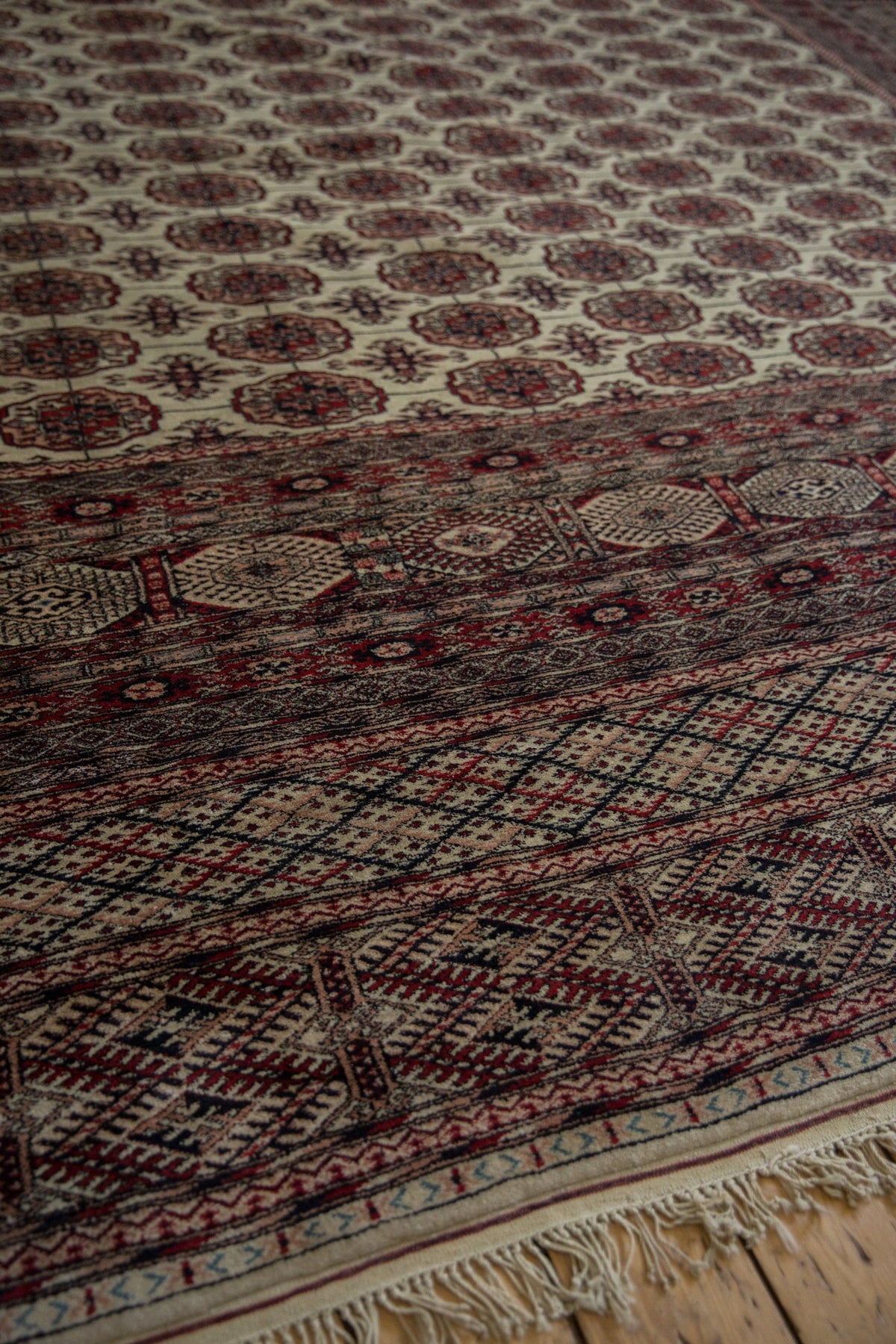 12.5x12.5 Vintage Fine Pakistani Bokhara Design Square Carpet
