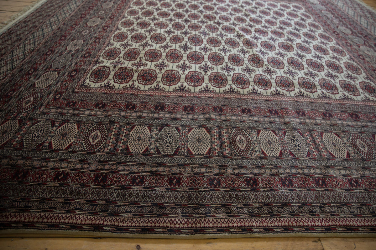 12.5x12.5 Vintage Fine Pakistani Bokhara Design Square Carpet