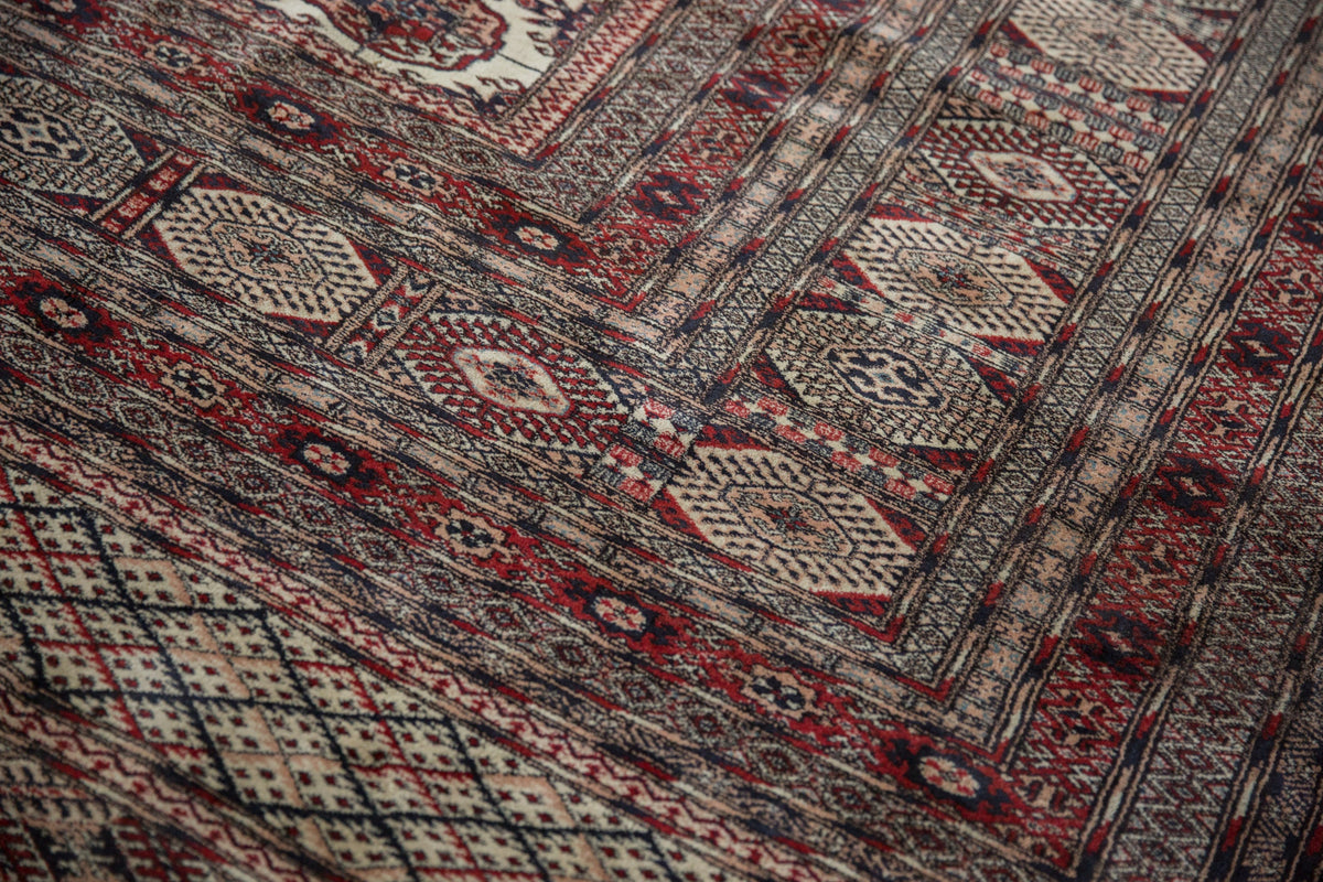 12.5x12.5 Vintage Fine Pakistani Bokhara Design Square Carpet