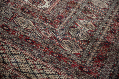 12.5x12.5 Vintage Fine Pakistani Bokhara Design Square Carpet