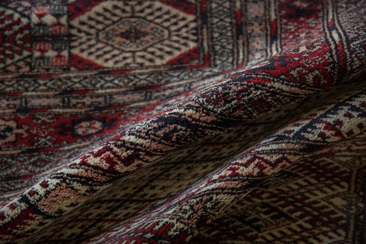 12.5x12.5 Vintage Fine Pakistani Bokhara Design Square Carpet