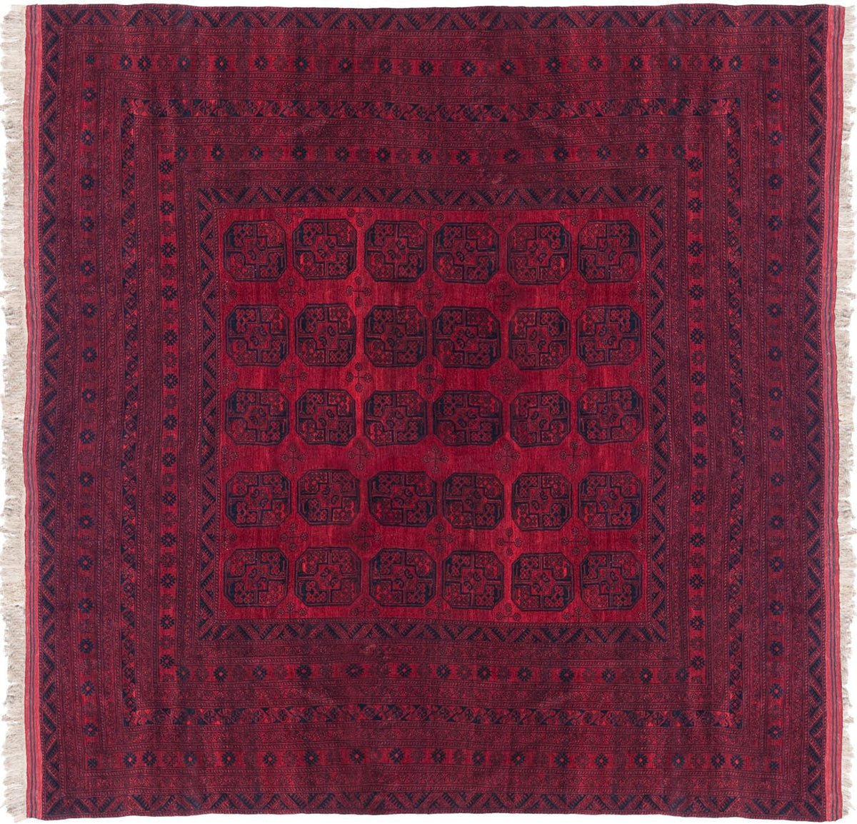 15x15 Vintage Afghani Ersari Design Square Carpet