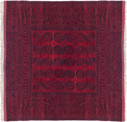 15x15 Vintage Afghani Ersari Design Square Carpet