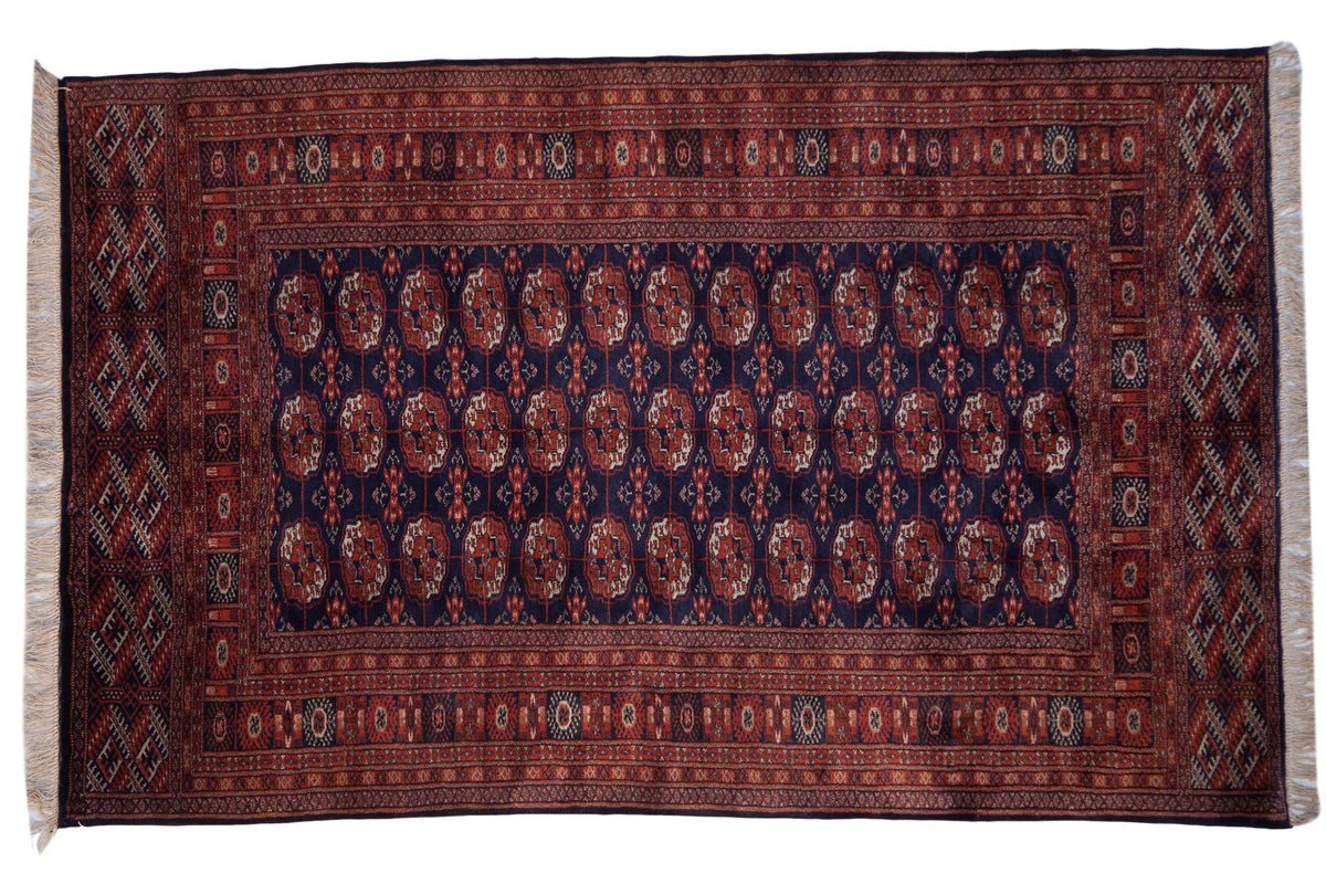 5x8 Vintage Fine Pakistani Bokhara Design Carpet