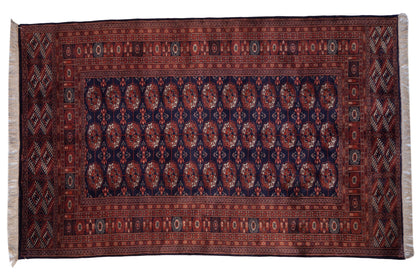 5x8 Vintage Fine Pakistani Bokhara Design Carpet