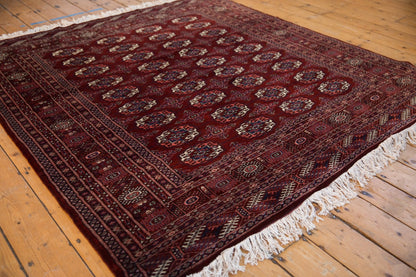 6x6.5 Vintage Fine Pakistani Bokhara Design Square Carpet