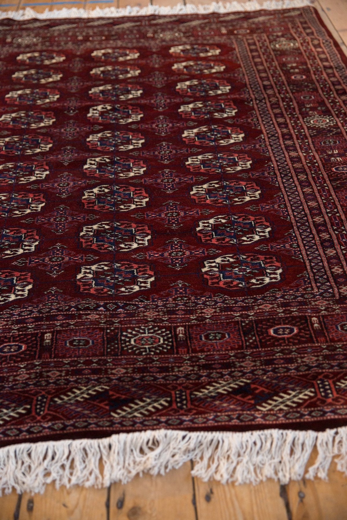 6x6.5 Vintage Fine Pakistani Bokhara Design Square Carpet
