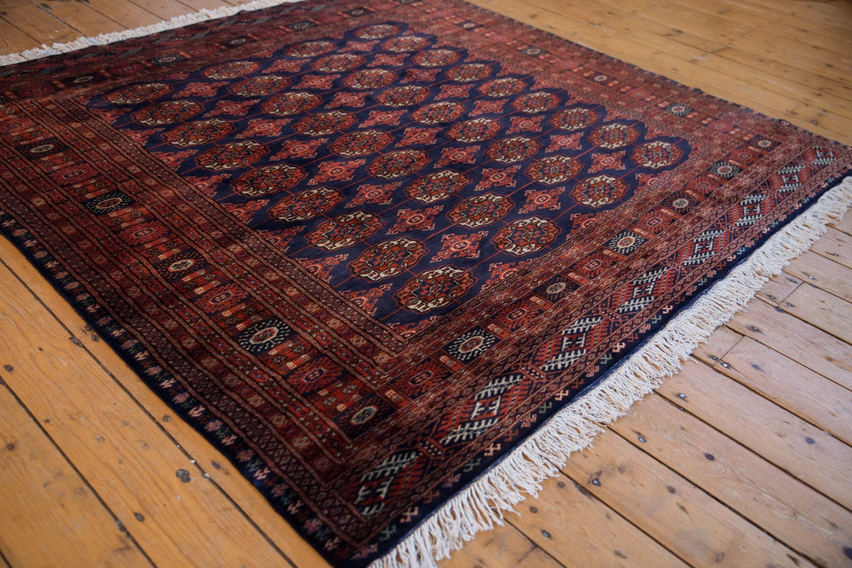 6.5x6.5 Vintage Fine Pakistani Bokhara Design Square Carpet