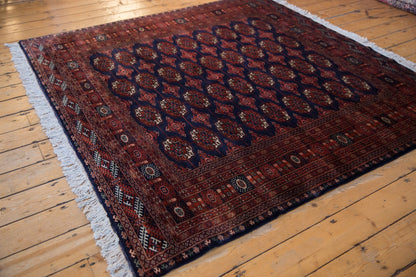 6.5x6.5 Vintage Fine Pakistani Bokhara Design Square Carpet