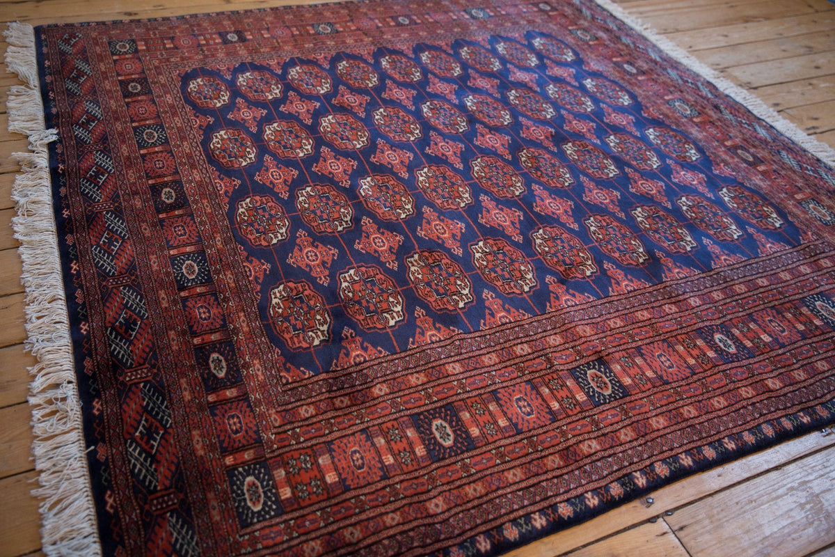 6.5x6.5 Vintage Fine Pakistani Bokhara Design Square Carpet