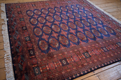 6.5x6.5 Vintage Fine Pakistani Bokhara Design Square Carpet