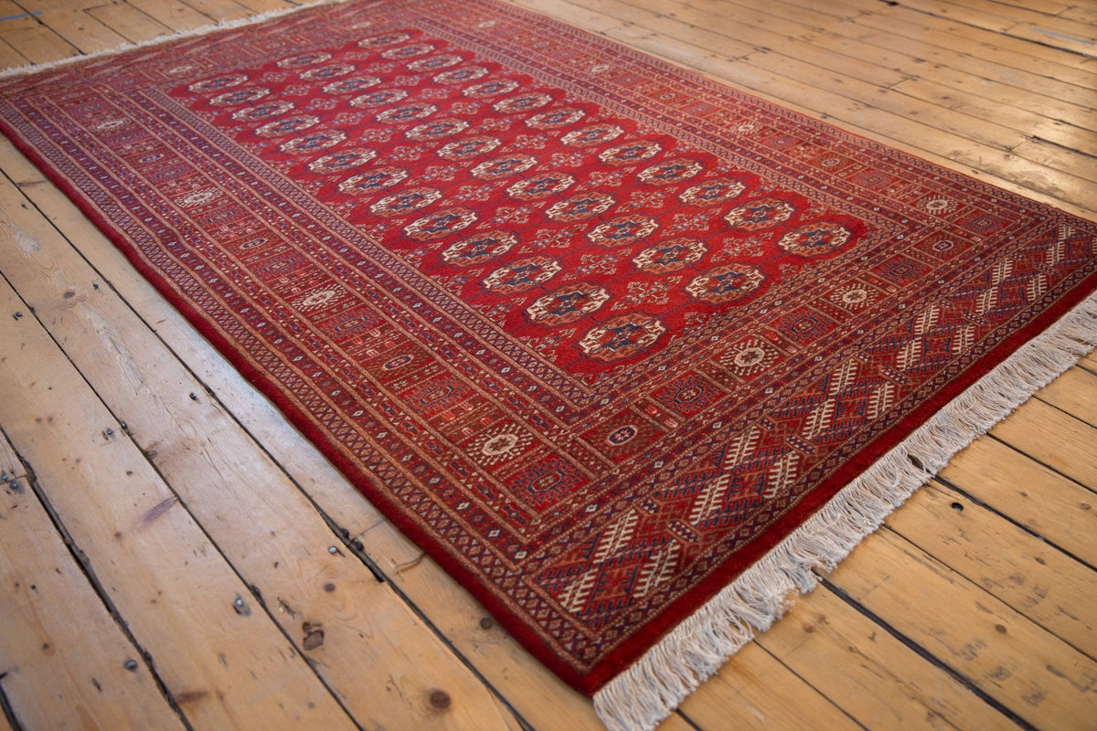 5x8 Vintage Fine Pakistani Bokhara Design Carpet