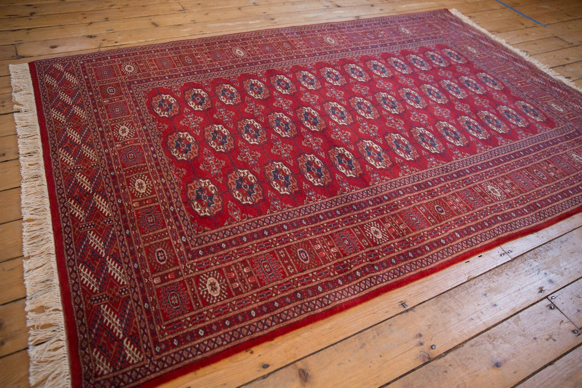 5x8 Vintage Fine Pakistani Bokhara Design Carpet