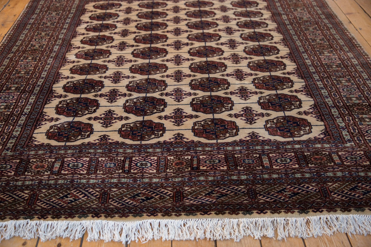 6.5x7 Vintage Fine Pakistani Bokhara Design Square Carpet