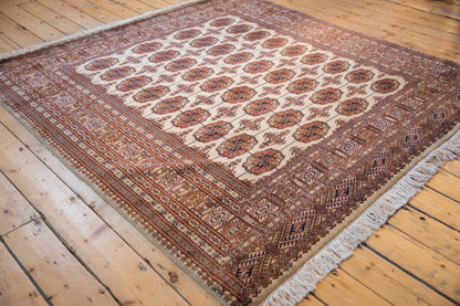 6.5x7 Vintage Fine Pakistani Bokhara Design Square Carpet