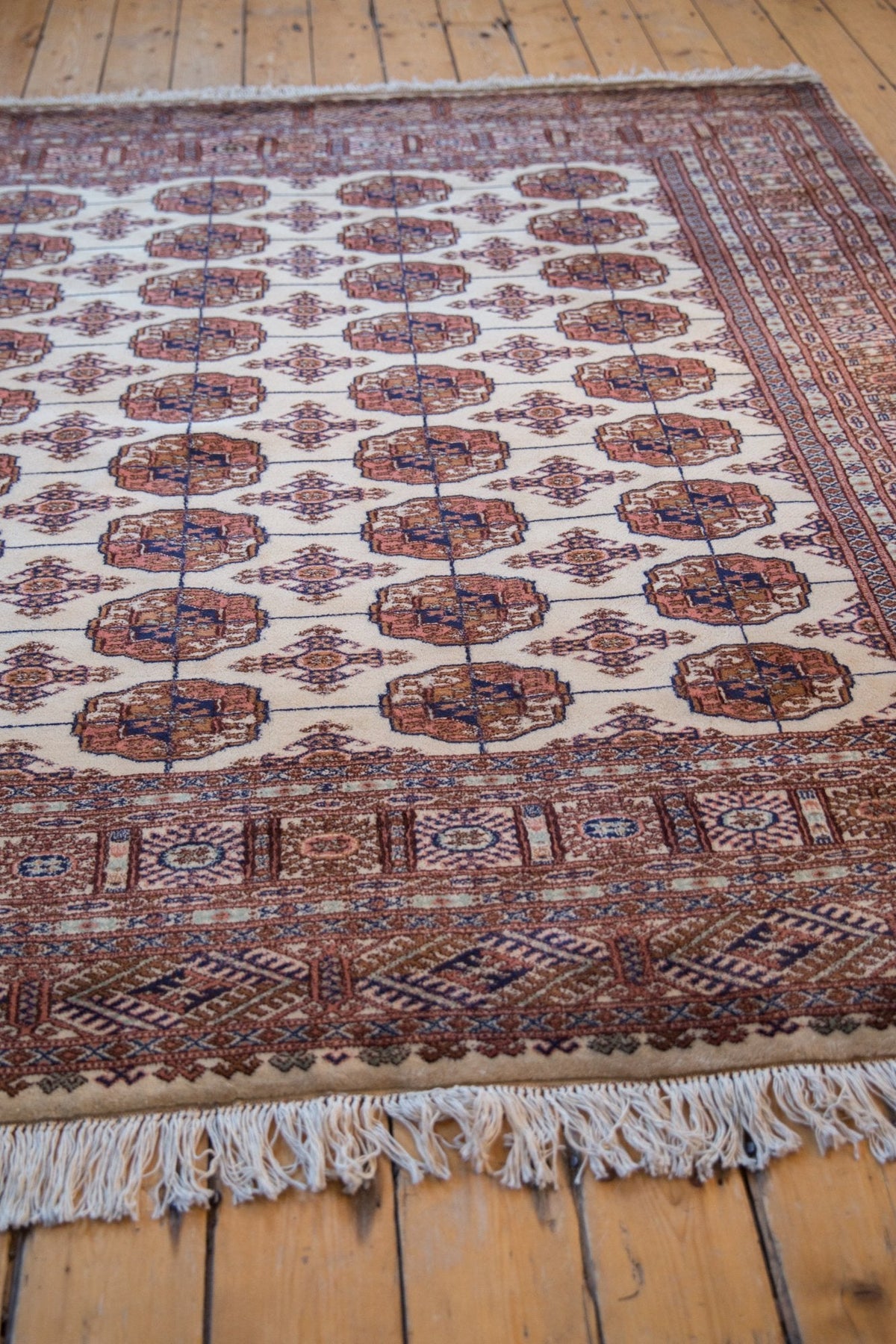 6.5x7 Vintage Fine Pakistani Bokhara Design Square Carpet