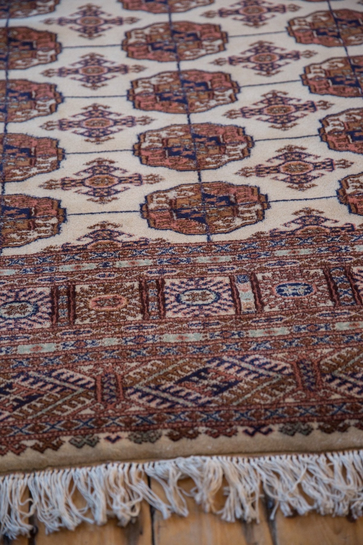 6.5x7 Vintage Fine Pakistani Bokhara Design Square Carpet