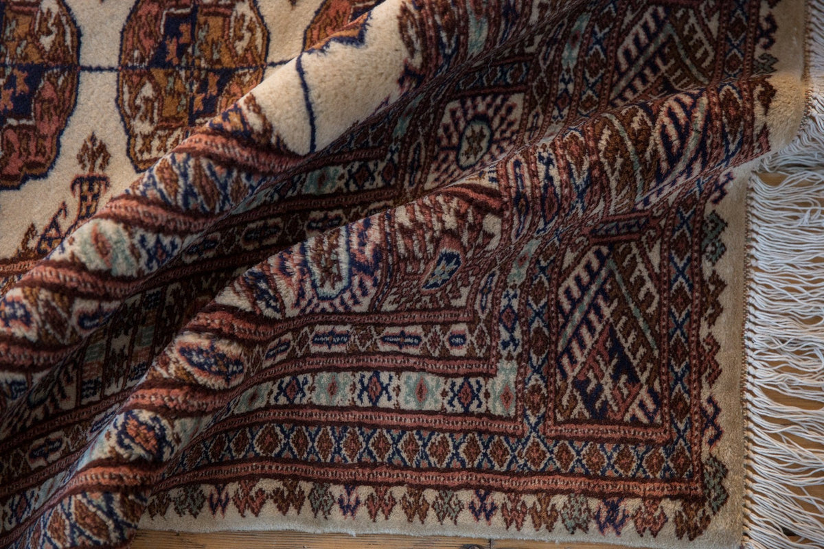 6.5x7 Vintage Fine Pakistani Bokhara Design Square Carpet