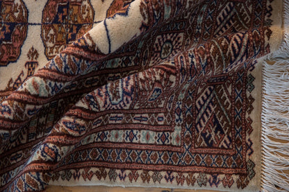 6.5x7 Vintage Fine Pakistani Bokhara Design Square Carpet