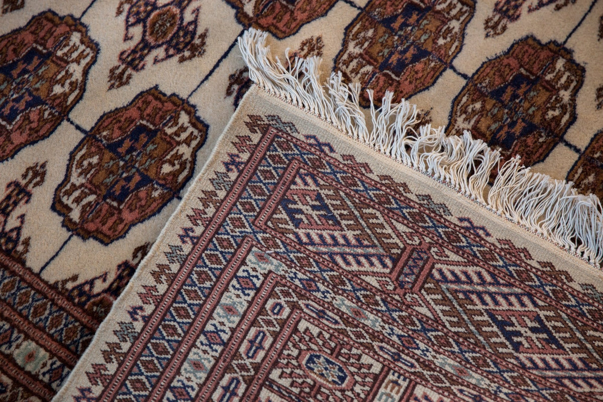 6.5x7 Vintage Fine Pakistani Bokhara Design Square Carpet