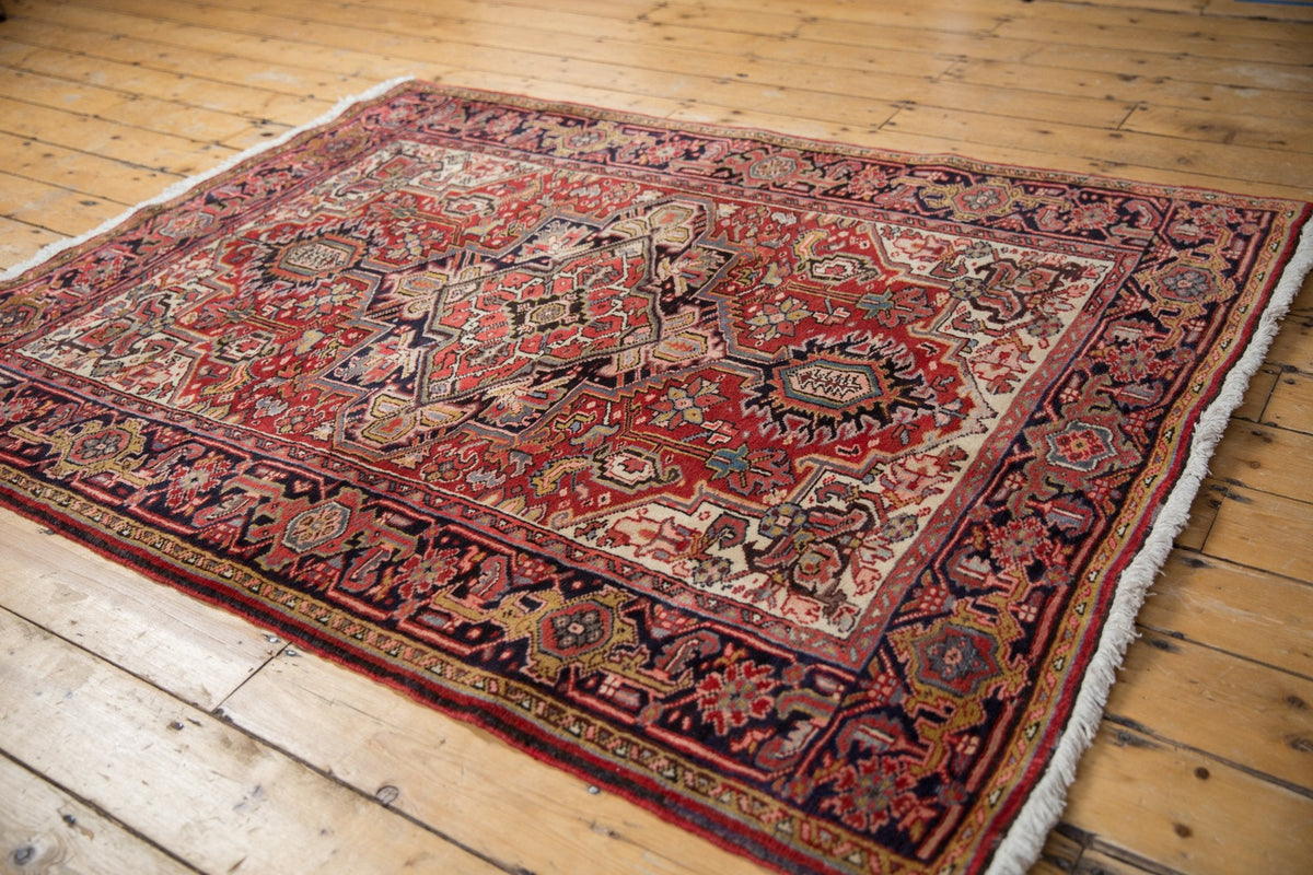 5x6 Vintage Heriz Square Rug