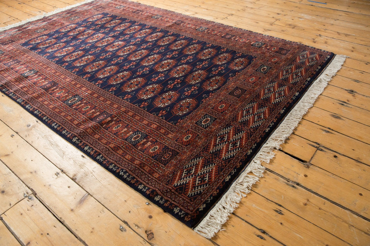 5.5x8 Vintage Fine Pakistani Bokhara Design Carpet