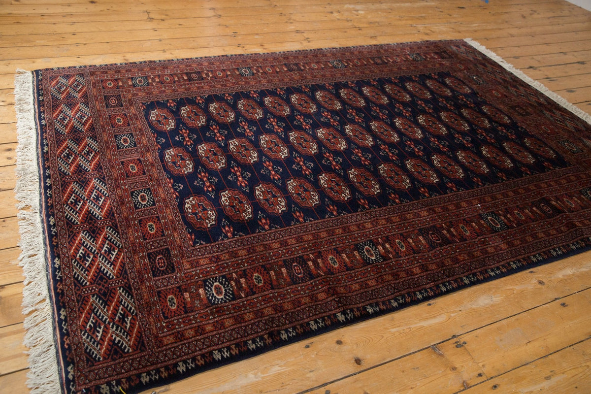 5.5x8 Vintage Fine Pakistani Bokhara Design Carpet