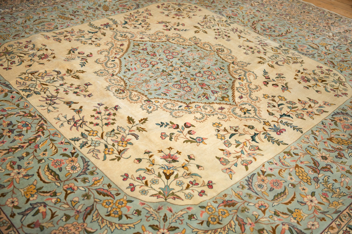 12x12 Vintage Bulgarian Kerman Design Square Carpet
