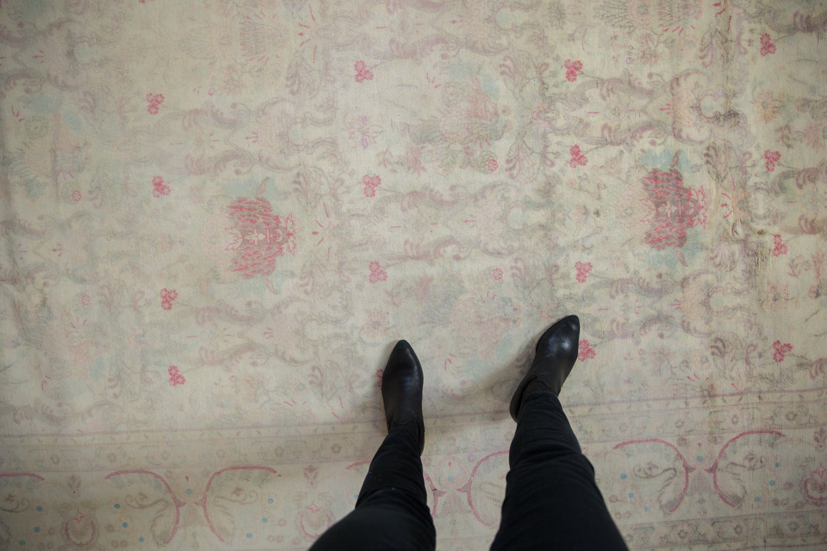 10x14 Vintage Distressed Bulgarian Kerman Design Carpet