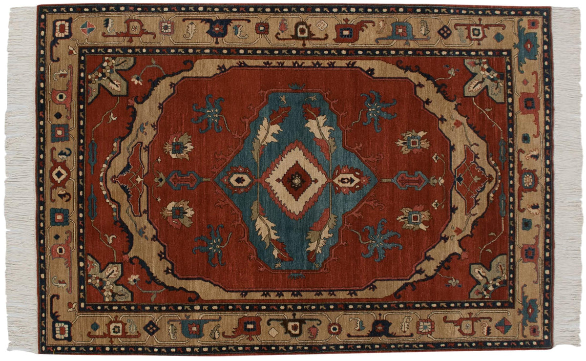 6x9 Vintage Armenian Serapi Design Carpet
