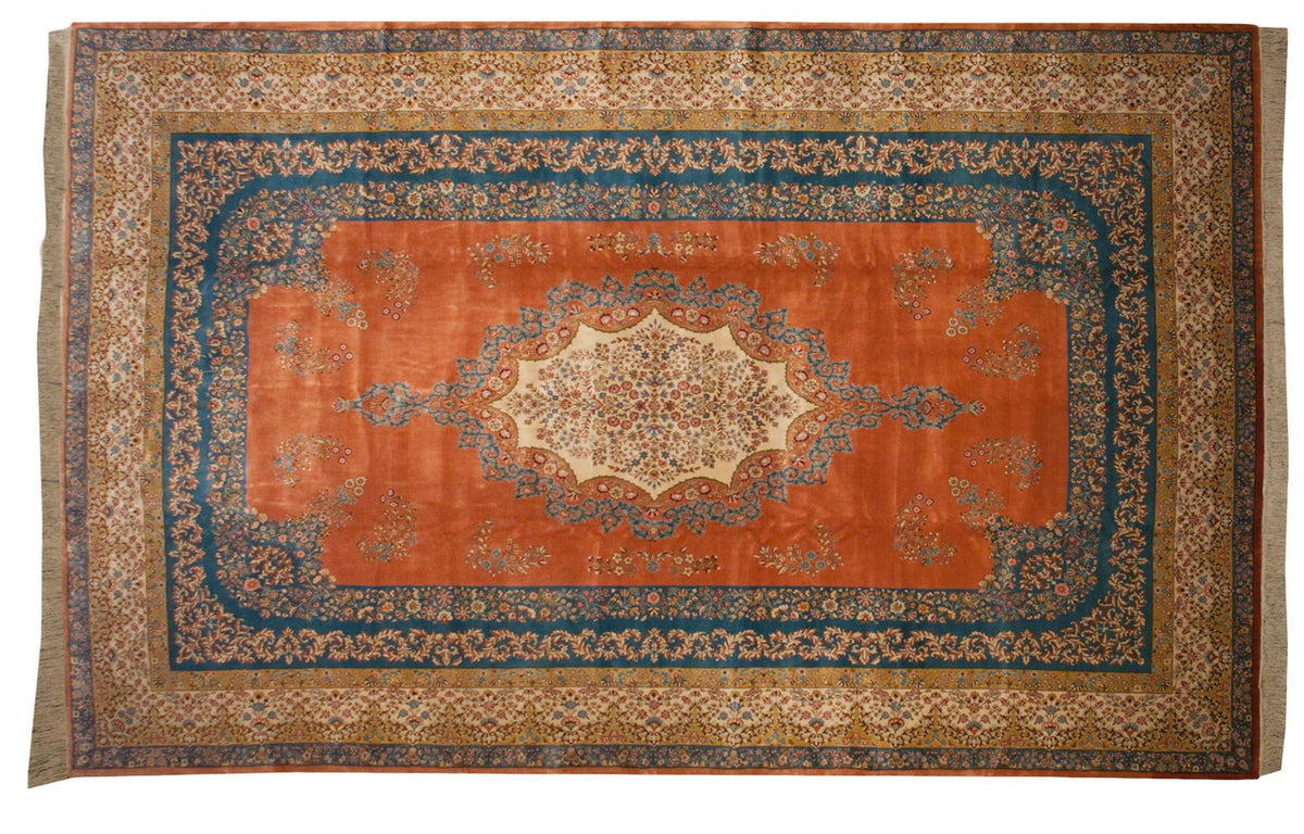 12x18.5 Vintage Bulgarian Kerman Design Carpet