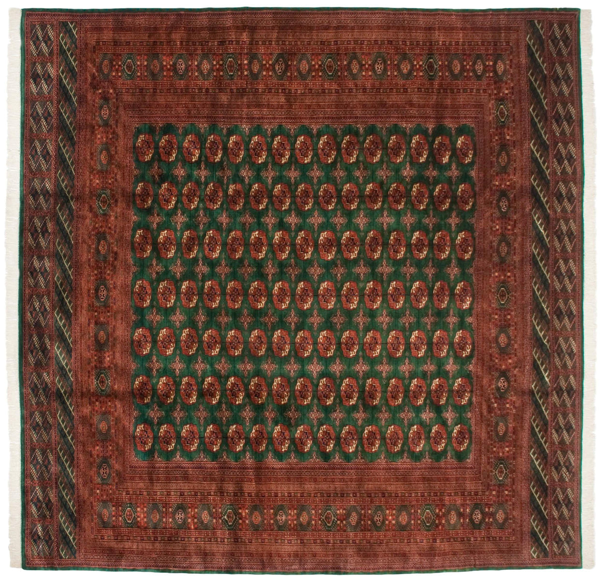 12x12.5 Vintage Fine Bokhara Square Carpet