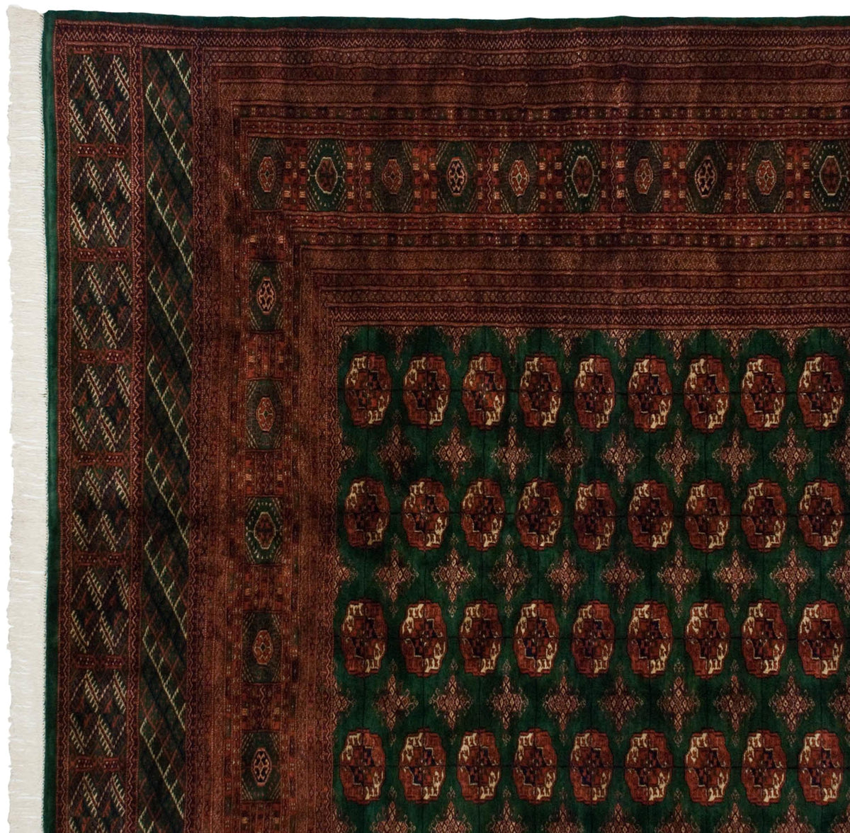 12x12.5 Vintage Fine Bokhara Square Carpet