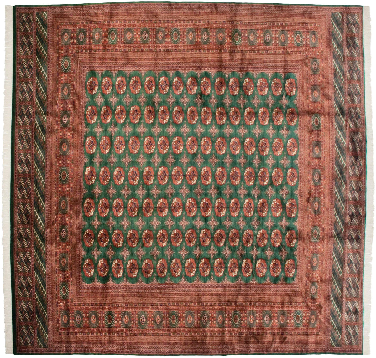 12x12.5 Vintage Fine Bokhara Square Carpet