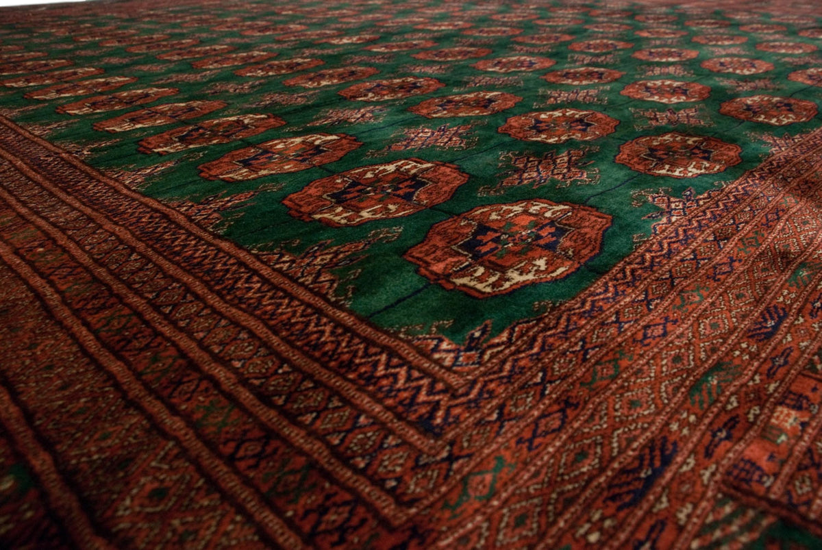 12x12.5 Vintage Fine Bokhara Square Carpet