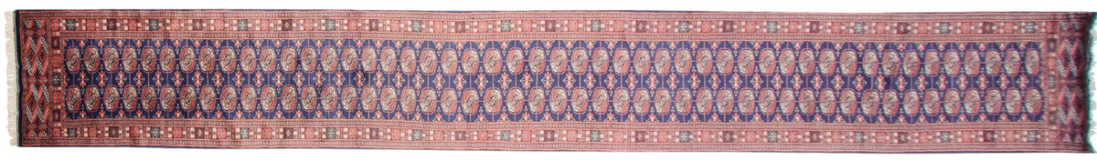 2.5x19.5 Vintage Fine Bokhara Rug Runner