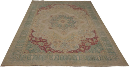 6x9 Vintage Distressed Bulgarian Kerman Design Carpet
