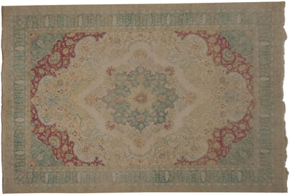 6x9 Vintage Distressed Bulgarian Kerman Design Carpet