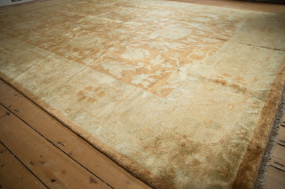 10x14 Vintage Gold Wash Indian Oushak Design Carpet