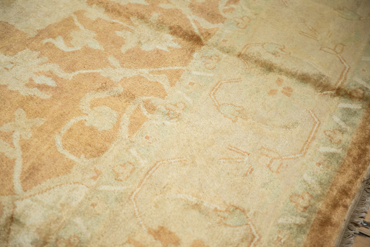 10x14 Vintage Gold Wash Indian Oushak Design Carpet