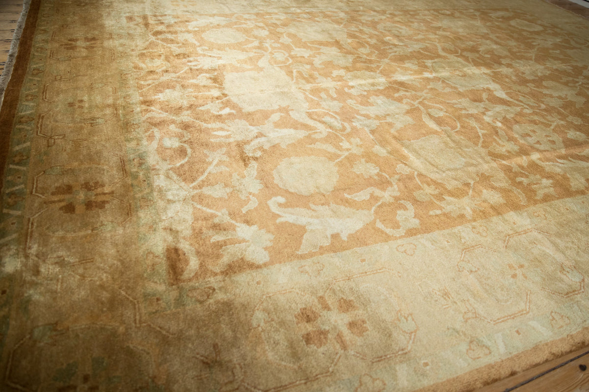 10x14 Vintage Gold Wash Indian Oushak Design Carpet