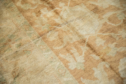 10x14 Vintage Gold Wash Indian Oushak Design Carpet