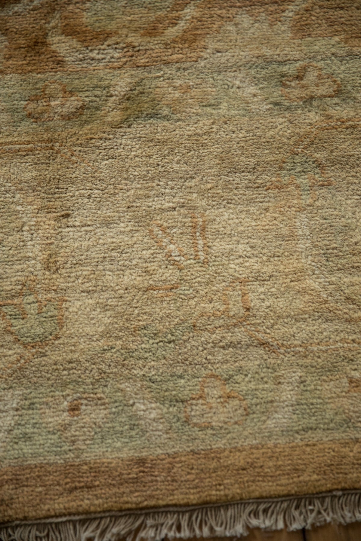 10x14 Vintage Gold Wash Indian Oushak Design Carpet