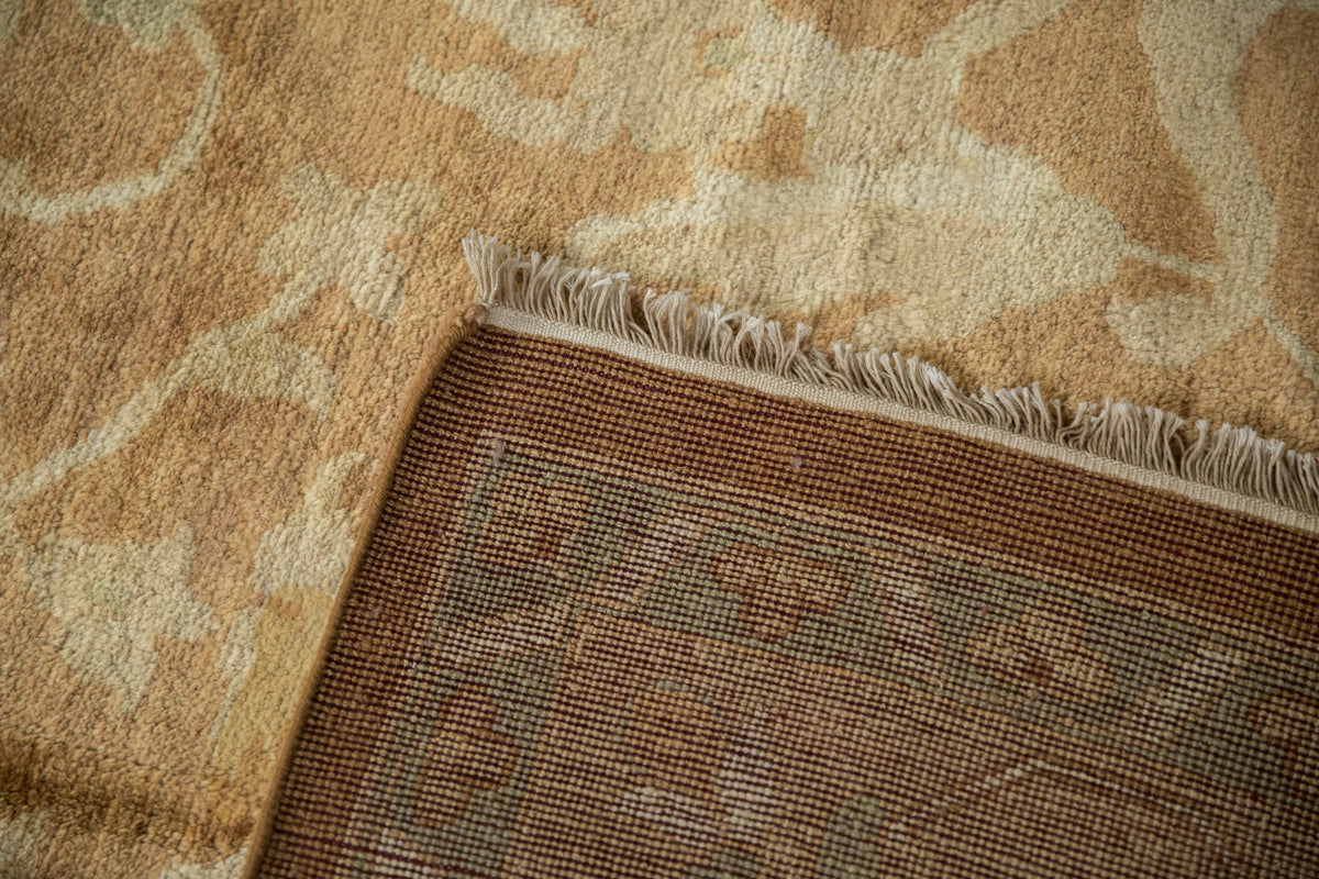 10x14 Vintage Gold Wash Indian Oushak Design Carpet