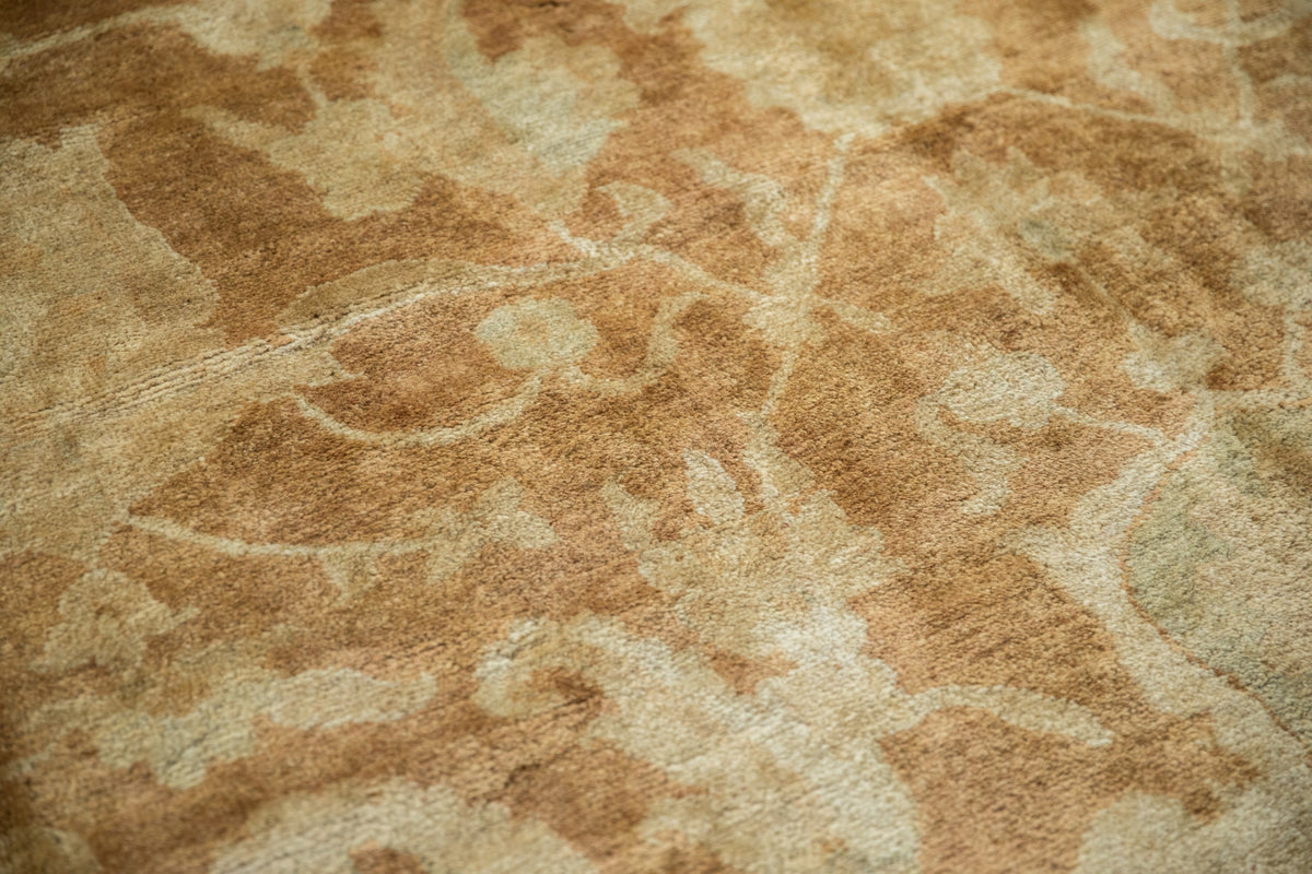 10x14 Vintage Gold Wash Indian Oushak Design Carpet