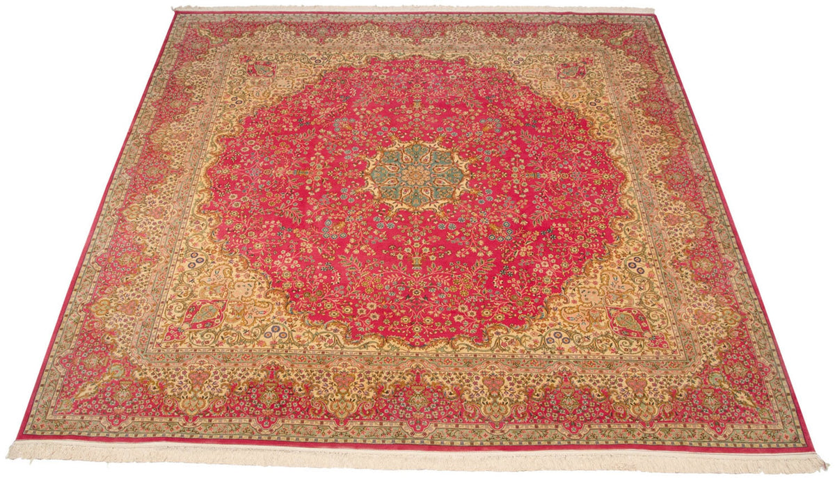 12x12.5 Vintage Bulgarian Kerman Design Square Carpet